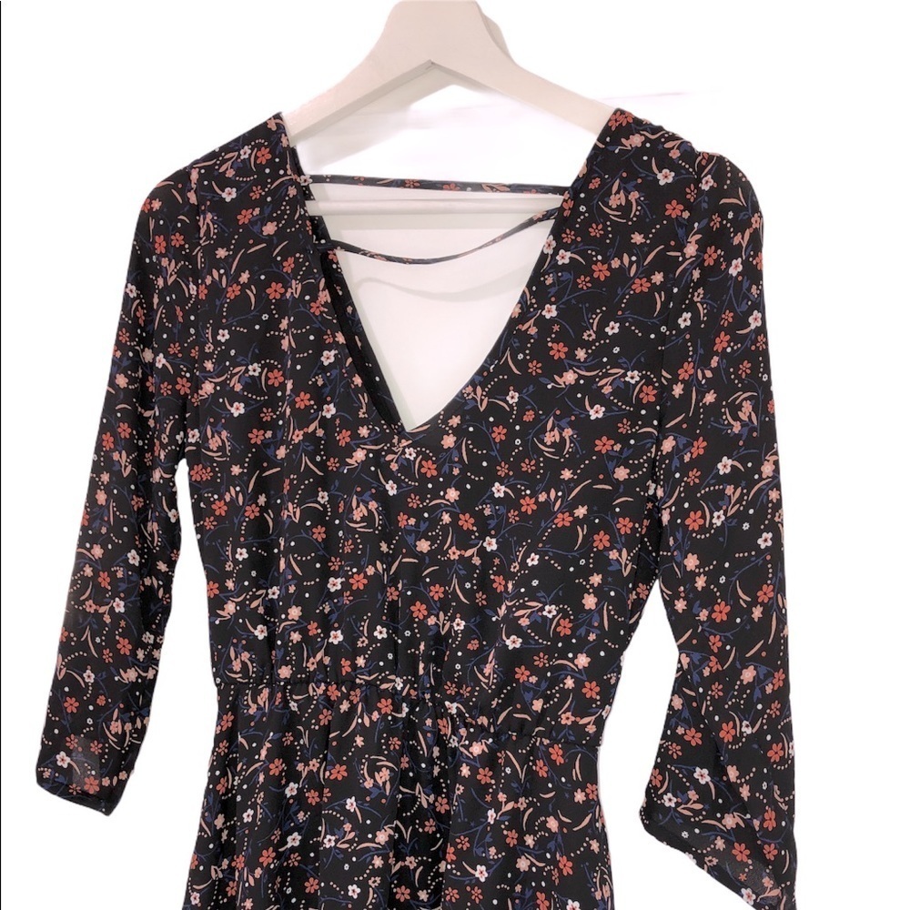 COPPER Key size small black floral summer dress